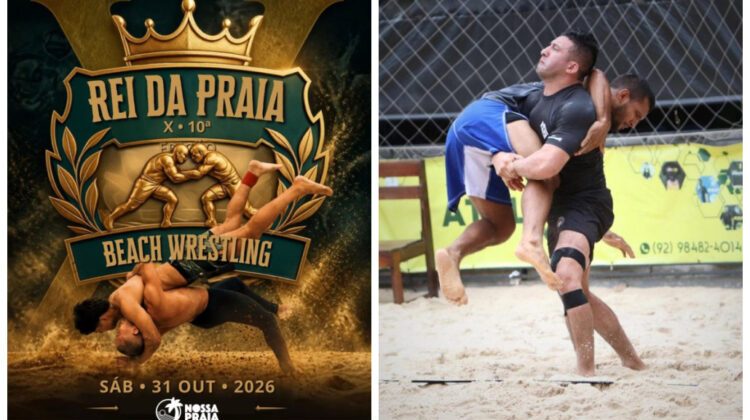 Rei & Rainha da Praia de Beach Wrestling - cartaz da décima edição - Tasso Alves organizador de camisa preta - foto 11